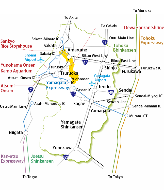 Shonai Town Transportation information map